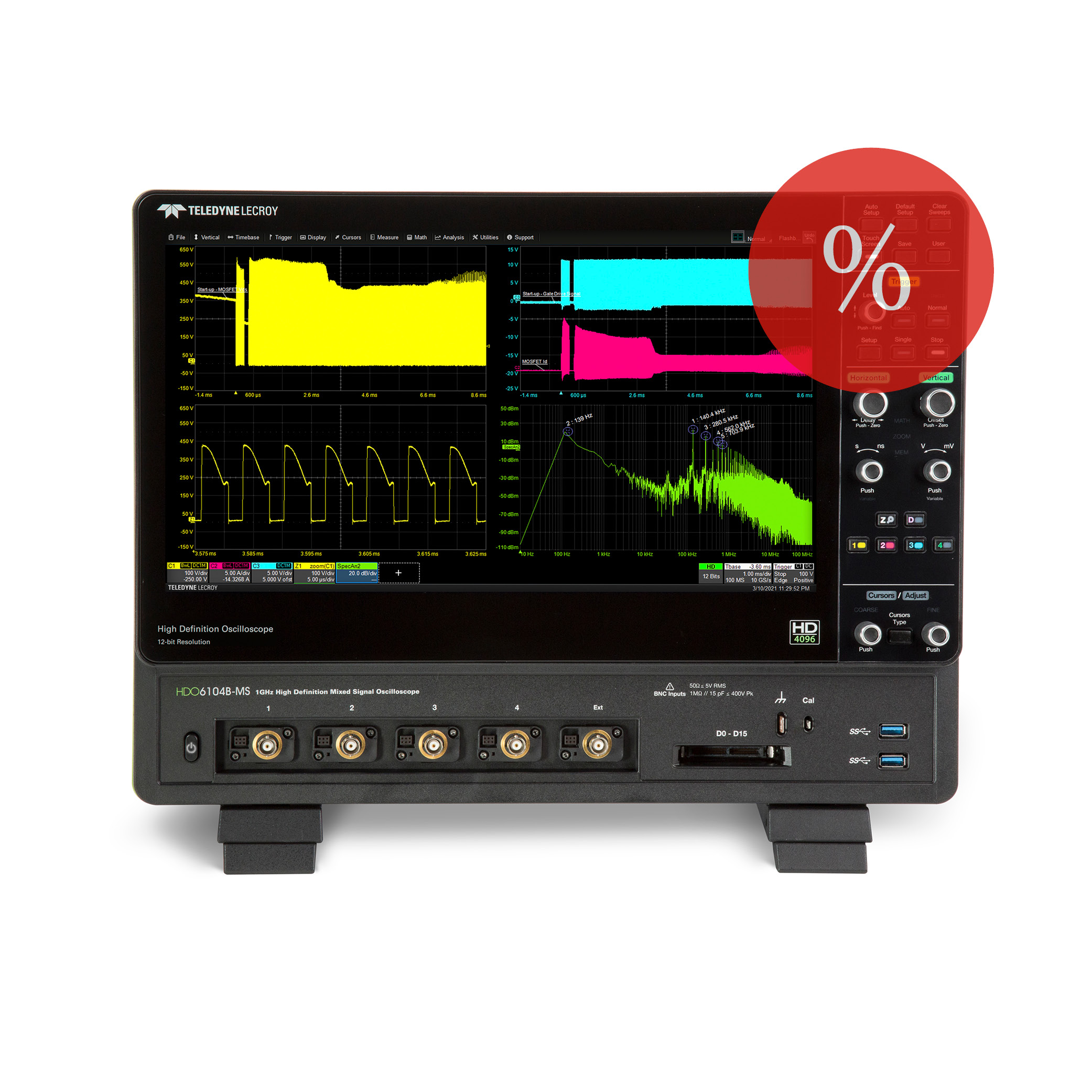 Teledyne LeCroy HDO6104B-MS Oszilloskop - 1GHz, 4 Kanal + 16 Mixed Signal AKTION