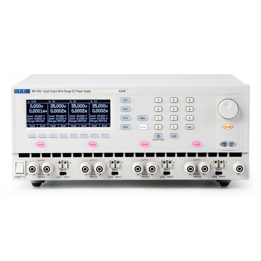 Aim TTI DC-Netzgerät MX100QP vier Kanäle, 35V/3A, 420W, USB, RS232, LAN/LXI, GPIB Interface