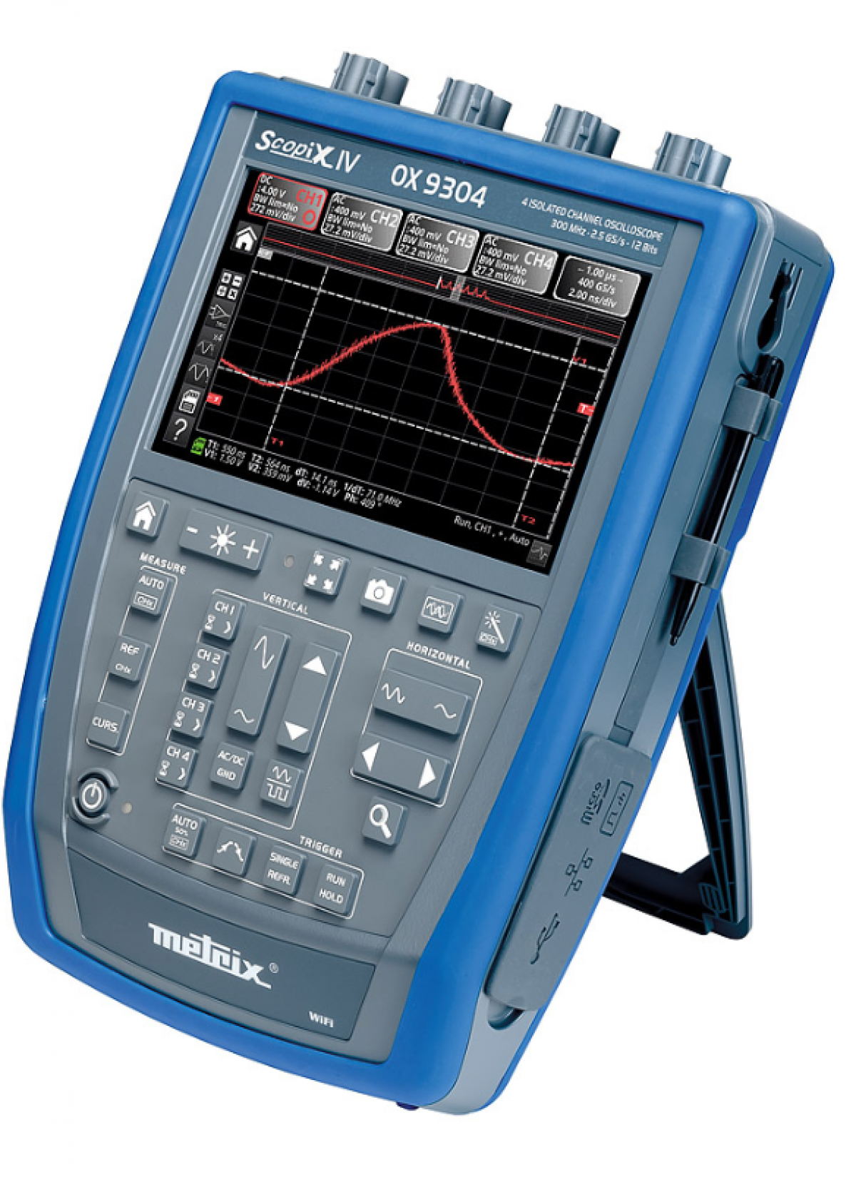 Metrix OX 9304 Hand-Oszilloskop - Bandbreite: 300 MHz, 2,5 GS/s, 4 Kanal