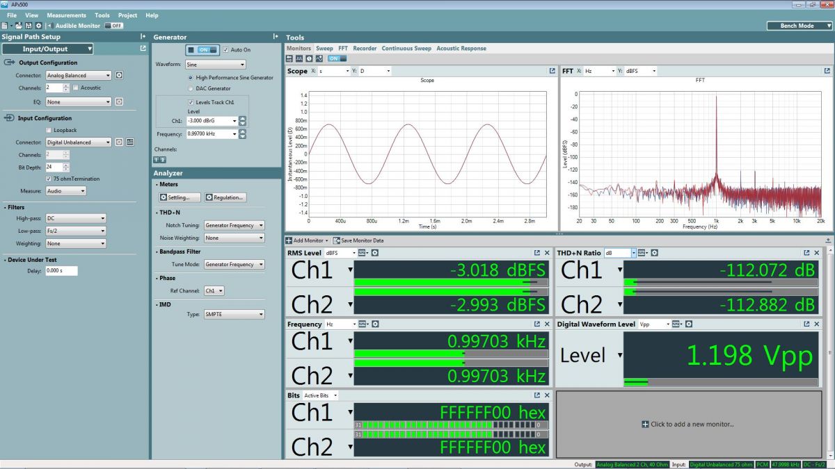 Audio Precision Audio Analyzer APx555 B-Serie