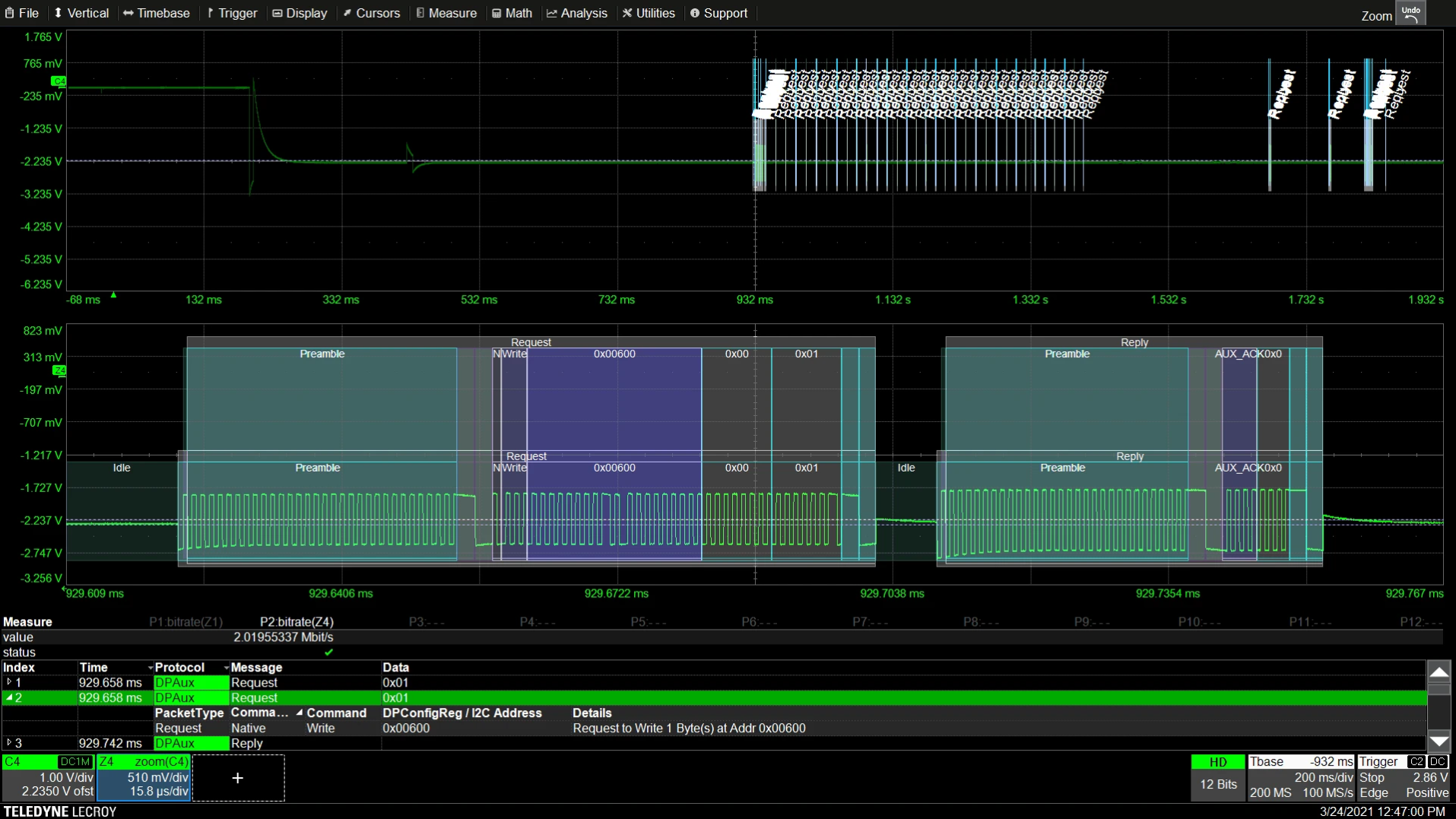 Teledyne LeCroy HDO4K-DPAUX TD – DisplayPort AUX Trigger & Decode für HDO4000A