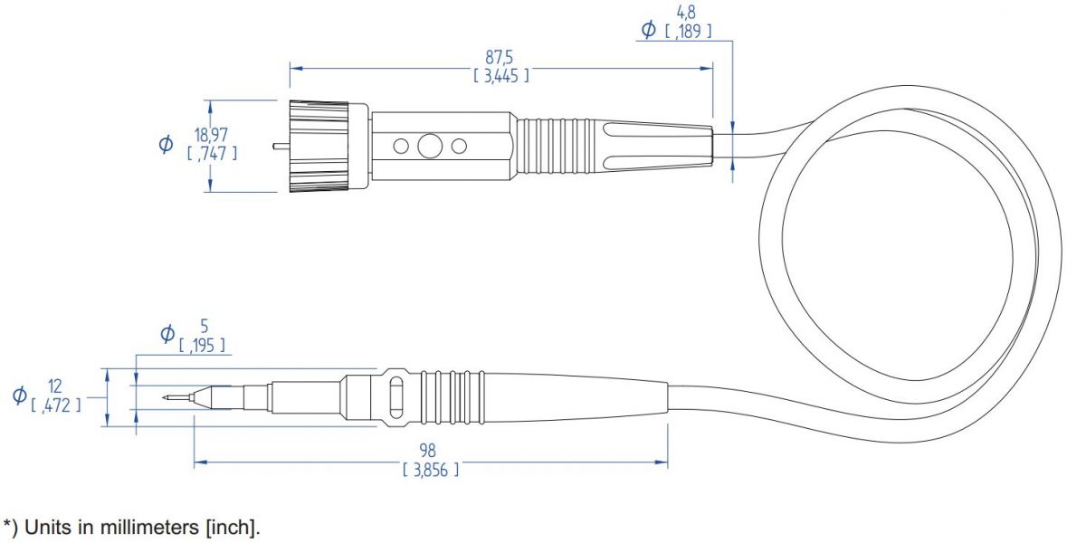 PMK passiver Hochtemperatur-Tastkopf PHT312, 300 V, 350 MHz