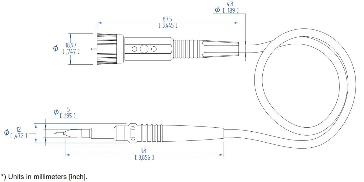 PMK passiver Hochtemperatur-Tastkopf PHT312, 300 V, 350 MHz