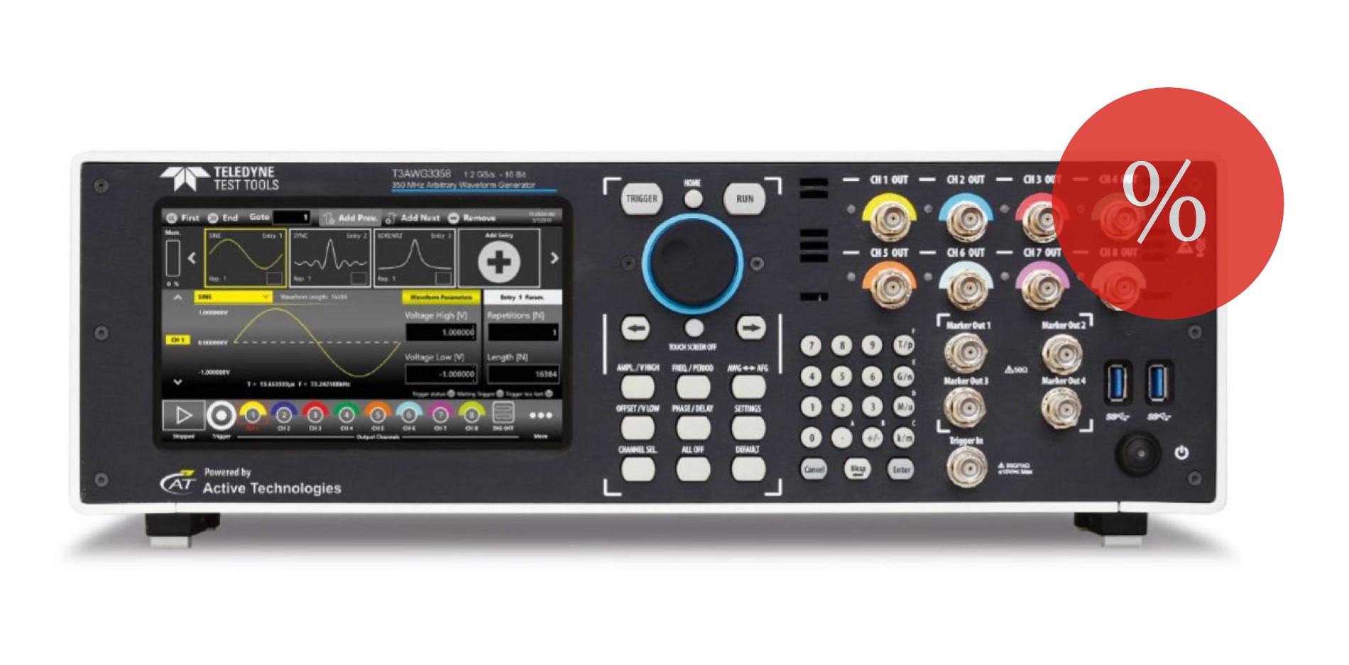 Teledyne Test Tools - Arbiträrgenerator T3AWG3258, 16 Bit, 250 MHz, 8-Kanal 